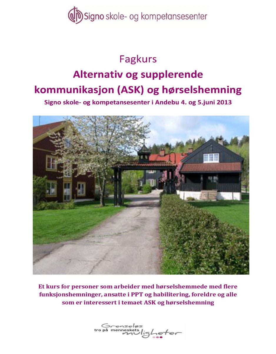Bilde av program for Fagkurs ASK og hørselshemning © Signo